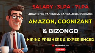 Amazon Cognizant Bizongo Hiring Freshers amp Experienced  Jobs For Freshers  Any Graduate Jobs [upl. by Gordie]