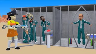 Scary Teacher 3D vs Squid Game Help Miss T and Nick Escape Granny’s Prison 5 Times Challenge [upl. by Phillips]