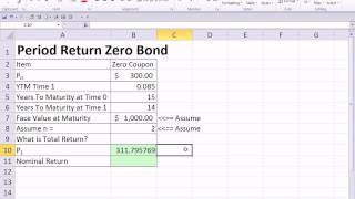 Excel Finance Class 92 Period Holding Returns For Zero Bond [upl. by Assilen]