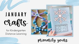 January Crafts for Kindergarten Distance Learning  Virtual Teacher Vlog [upl. by Ahsinel95]