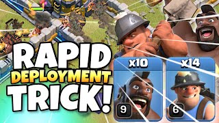 RAPID DEPLOYMENT Trick for TH12 QC HogMiner Hybrid  Best TH12 Attack Strategies in Clash of Clans [upl. by Ellebyam326]