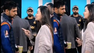 Babar Azam with Sana javeed amp Shoaib Malik  Karachi Kings vs Lahore Qalandar [upl. by Nywloc]