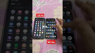 120 Hz Vs 90 Hz AMOLED Display Test 🔥 ft iQOO 9 SE amp OnePlus Nord 2 shorts explore technology [upl. by Tillion]