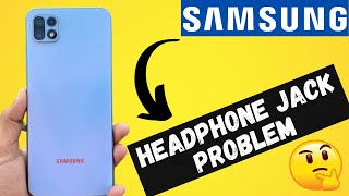 samsung headphone jack problem f42 5g  how to fix earphones not connecting 2022 [upl. by Ruenhs209]