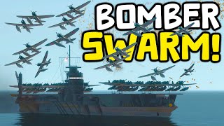 HUGE SWARM Of NAVAL BOMBERS ATTACK A MASSIVE BATTLESHIP In Naval Art [upl. by Cirdet]