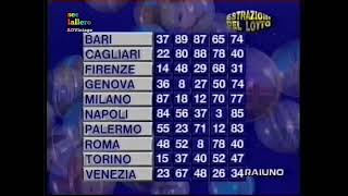 Estrazioni del lotto  Rai 1 12 settembre 1998 [upl. by Doy708]