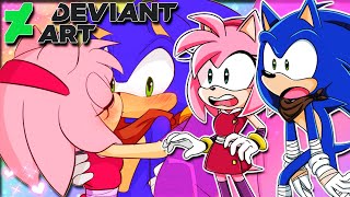 Sonic amp Amy VS DeviantArt  SONIC BOOM EDITION FT Tails [upl. by Ahsinak]