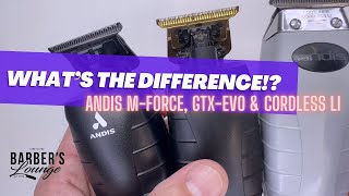 Andis MForce Trimmer COMPARISON To GTXEXO amp Cordless LI TOutliner Review amp Differences Magnetic [upl. by Enelyt]