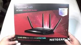 Netgear AC2600 Nighthawk X4S Smart WiFi Gaming Router Unboxing Review [upl. by Ilojne937]