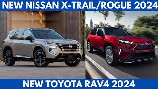 New Nissan XTrailRogue 2024 Vs New Toyota RAV4 2024 compact SUV segment Comparison [upl. by Tiffy]