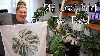 DIY Leaf Print Tea Towel [upl. by Aloap]