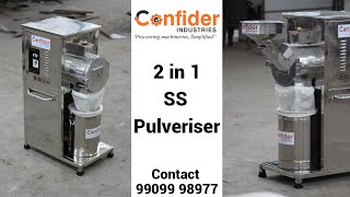 2 in 1 SS Mini Pulverizer for Flour amp Masala Mill Price of Pulverizer Masala Griding Machine [upl. by Harelda908]