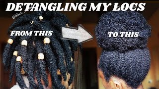 HOW I DETANGLE MY LOCS FROM DREADLOCS TO LOOSE 4C HAIR IN 30MINS [upl. by Wearing]