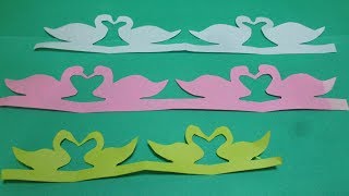 How to make paper cutting designs patterns step by step  make a paper cutting duck [upl. by Elocin]