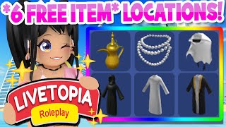 ALL 6 FREE ITEM LOCATIONS in LIVETOPIA Roleplay roblox [upl. by Annnora191]