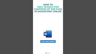 How to only search for contents of the files in SharePoint Online [upl. by Nnayllehs]