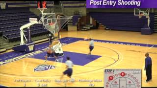 Basketball rebounding machine  Post Entry amp KickOut Shooting Drill [upl. by Arrotal779]