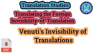 Invisibility of translation  Venuti theory of translation [upl. by Etnohs617]