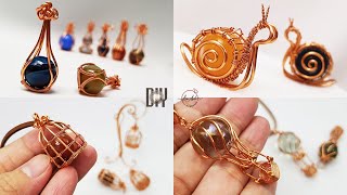 Unique handmade jewelry ideas  4 wrapping big spherical stone without holes [upl. by Emma180]