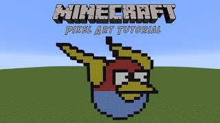 Minecraft Pixel Art Tutorial Blue Angry Birds Space Bird [upl. by Aneej]