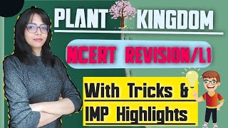 Plant Kingdom One Shot Revision  Algae Bryophytes NCERT HIGHLIGHTS [upl. by Wilden746]