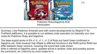 Pokémon RubySapphire how to set up basic arbitrary code execution v10 and v11v12 with a trade [upl. by Cohlette]