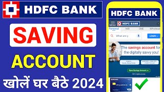 HDFC Bank Account Opening Online  2024  How to open HDFC Saving Account Online  hdfc zero balance [upl. by Nallac]