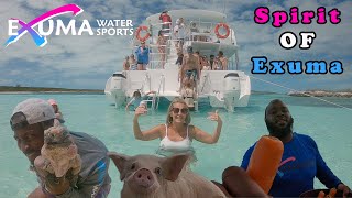 Island Hopping Swimming Pigs and Feeding Iguanas Exuma Water Sports Leaf Cay Exuma Bahamas [upl. by Eytteb]