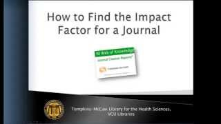 How to Find the Impact Factor for a Journal [upl. by Egidio]