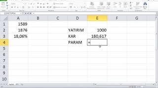 Excel Kar Oranı Hesaplama [upl. by Veronica]