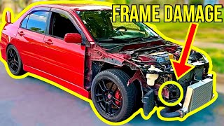 REBUILDING A CRASHED EVO WITH FRAME DAMAGE [upl. by Vlada]