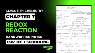 Redox Reaction Handwritten Notes  Class 11th Chemistry Chapter 7 Notes PDF [upl. by Giffie]