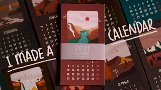 making 2021 calendar from the scratch with my illustrations 📅 [upl. by Consolata847]