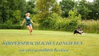 Körpersprachliches Longieren mit Hund  an 2 gemähten Kreisen  Milo  Thomas Suster [upl. by Ytnom]