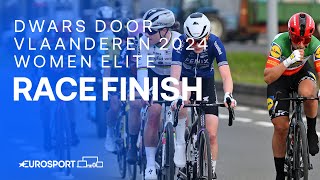 IMPRESSIVE RIDE 💨  Dwars door Vlaanderen 2024 Womens Race Finish  Eurosport Cycling [upl. by Uball842]