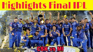 Mi vs Csk Final IPL Highlights 2019  Final Match IPL 2019  Csk vs Mi Final Vivo IPL 2019 [upl. by Aziaf]