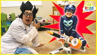 PJ MASKS IRL SUPERHEROES Catboy and Spiderman Surprise Eggs stolen by Romeo and Night Ninja [upl. by Gracia]