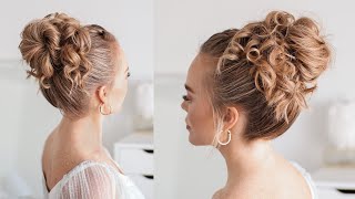 Curly Updo Hair Tutorial [upl. by Aserehs]