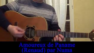 Amoureux de Paname Renaud  reprise guitare voix HD 1975 [upl. by Amerak372]