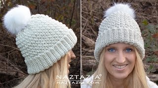 HOW to CROCHET an EASY WINTER HAT  Simple Textured Beanie by Naztazia [upl. by Gean861]