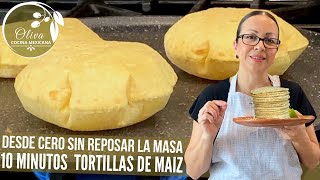 Cómo Hacer Tortillas de Maíz a Mano  SECRETO LISTOS en 10 MINUTOS [upl. by Gregorio]