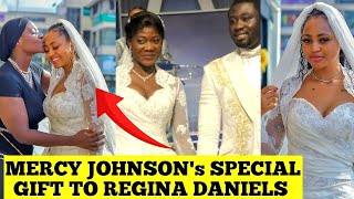 MERCY JOHNSON IN TEARS AS SHE GIFT REGINA DANIELS HER WEDDING GOWN AFTER 13 YEARS [upl. by Ativak81]