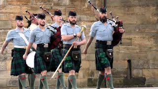 If King Charles comes to Edinburgh  Royal Guards amp 2SCOTS Pipes and Drums Rehearsal Holyrood Palace [upl. by Cusack920]