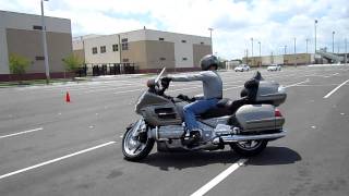 Riding a Honda Goldwing figure 8 during motorcycle instruction [upl. by Ulphiah912]