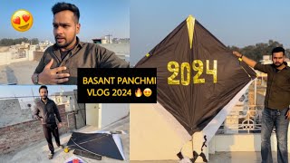 BASANT PANCHMI VLOG 2024😍 flying big kites 🪁 desi patangbaazi 😍 monokite vs monofillgold [upl. by Lipps480]