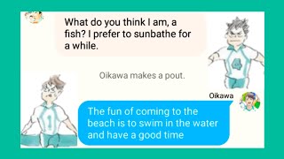 IwaOi Beach Day Haikyuu Text Story Iwaizumi x Oikawa Angst and Fluff [upl. by Offen]