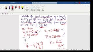 Calculate the Final Temperature of a Gas in an Adiabatic Reversible Expansion  PHYICAL CHEMISTRY [upl. by Dionis]