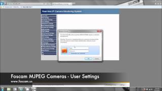 Foscam MJPEG Cameras  User Settings [upl. by Pizor675]