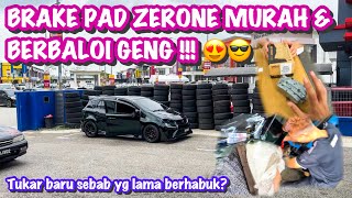 TUKAR BRAKE PAD BARU PERODUA MYVI G3  ZERONE BRAKE PAD HARGA MURAH GILA   KAKI MOTOR [upl. by Kristofer]