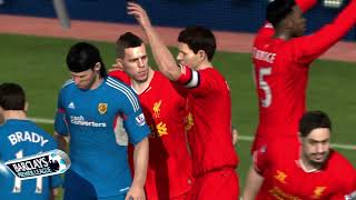 Daniel Agger scores for FC Liverpool against Hull City  FIFA 14 Career Mode Premier League [upl. by Ambrosia]